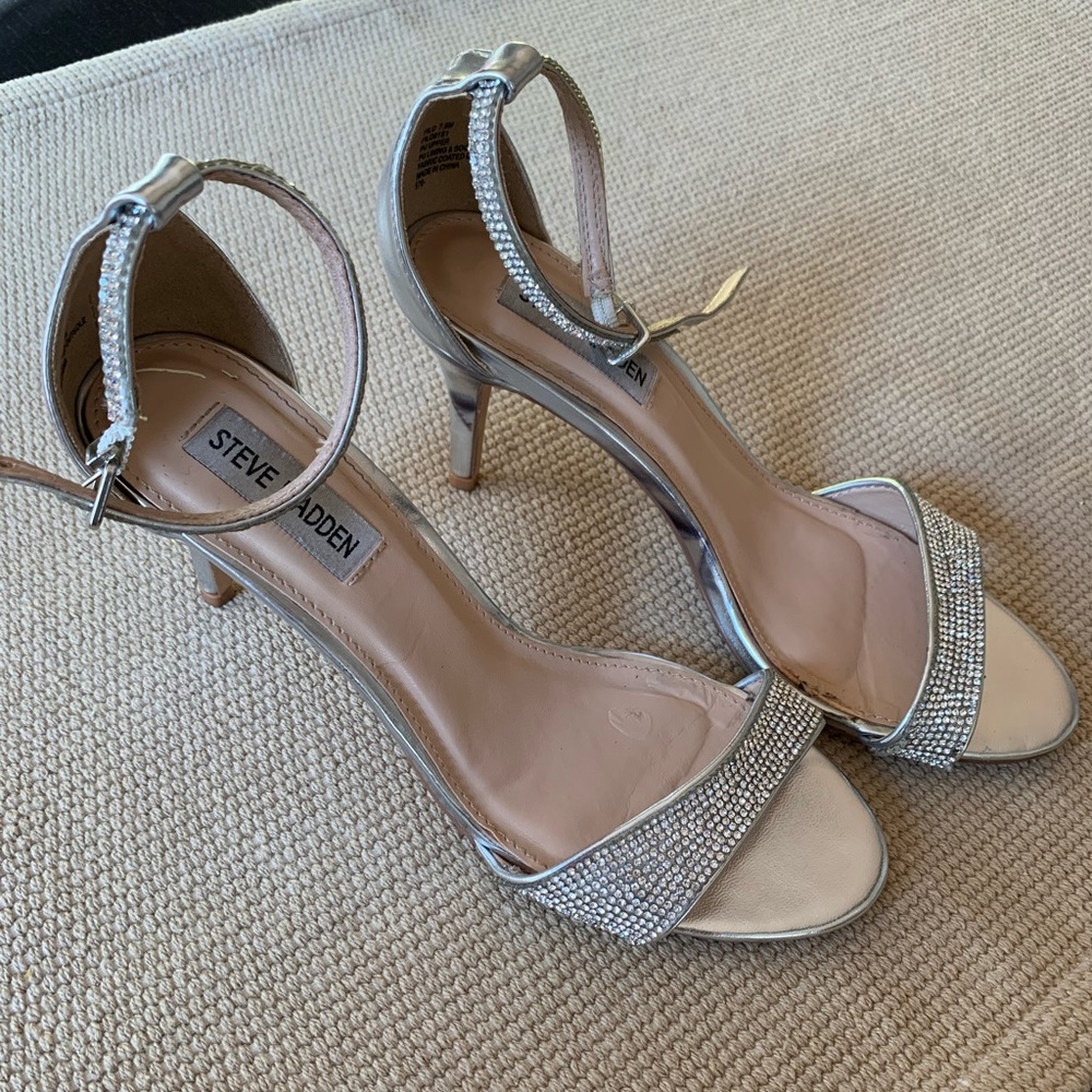 Steve Madden bedazzled silver heels